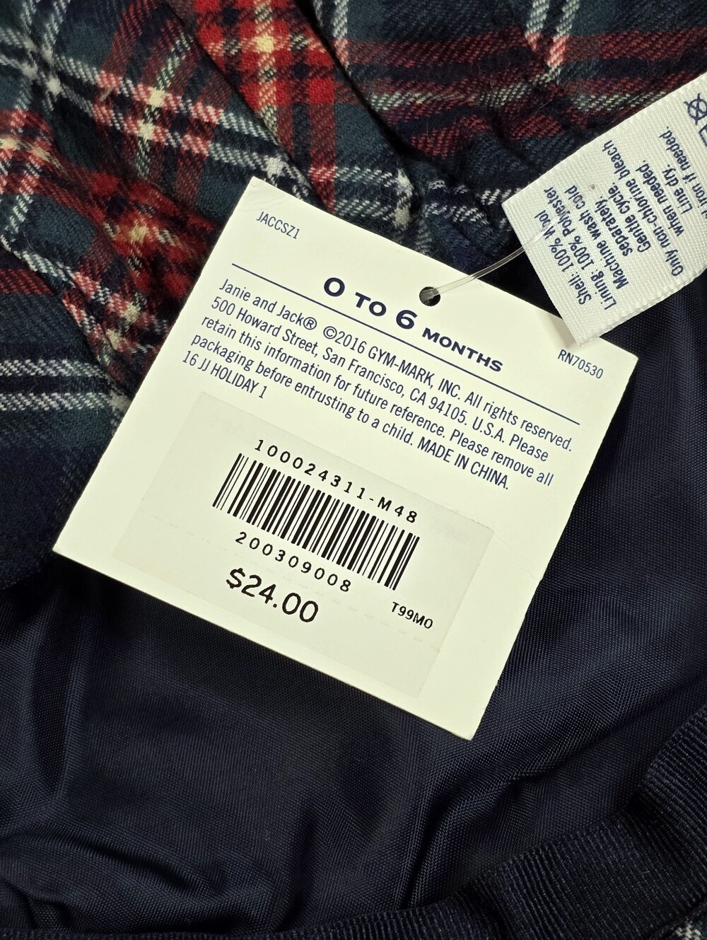 Janie and Jack Wool Tartan Plaid Newsboy Cap Hat NWT Baby 0-6 Months Holiday - Picture 7 of 9